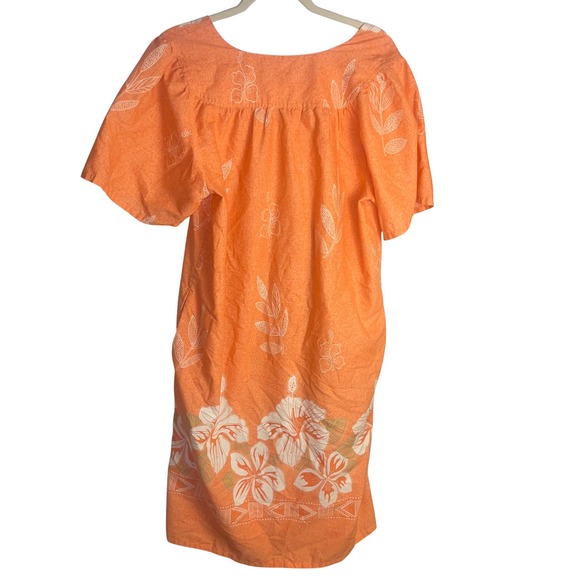 Vintage Anthony Richards Orange Floral Muumuu House Dress Women's Medium - Picture 2 of 3